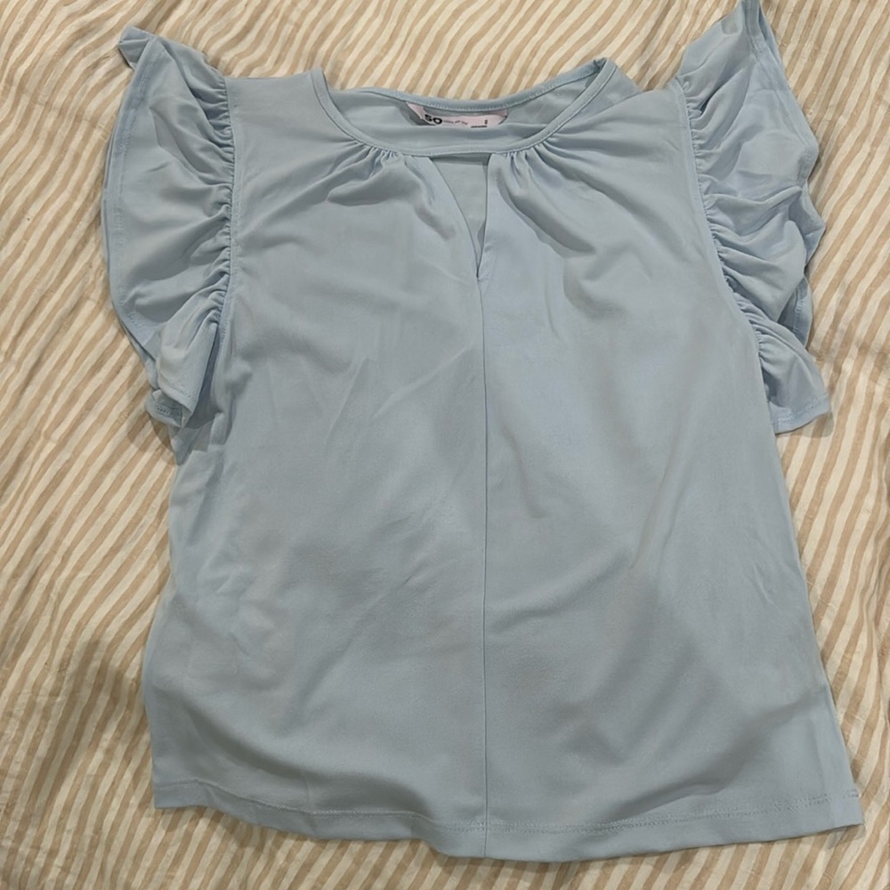 So small flutter blue blouse
